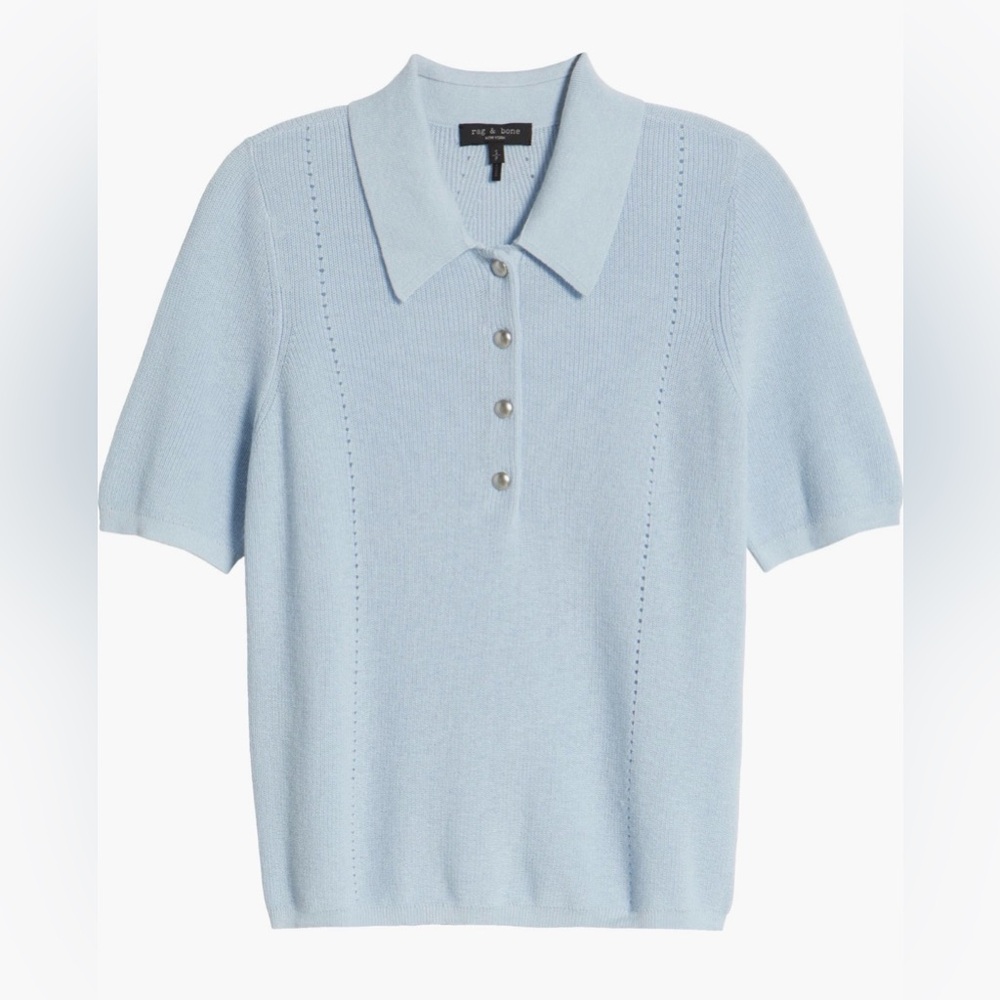 Rag & Bone Women’s Darcey Cotton-Cashmere Short-Sleeve Polo Sweater